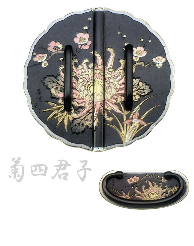 桐たんす金具【菊 四君子・黒】