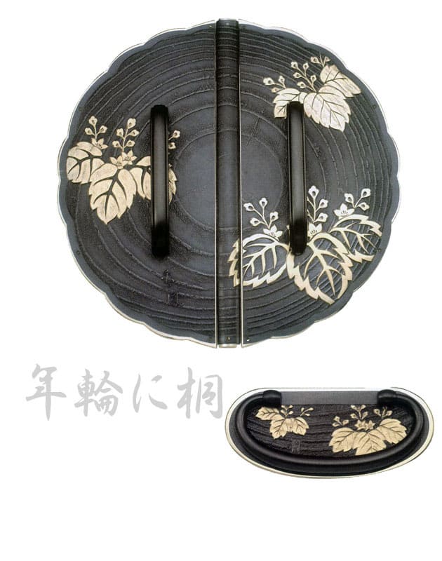 桐たんす金具【年輪に桐・黒】