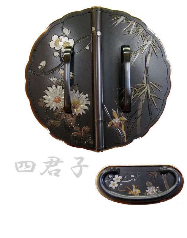 桐たんす金具【四君子・黒】