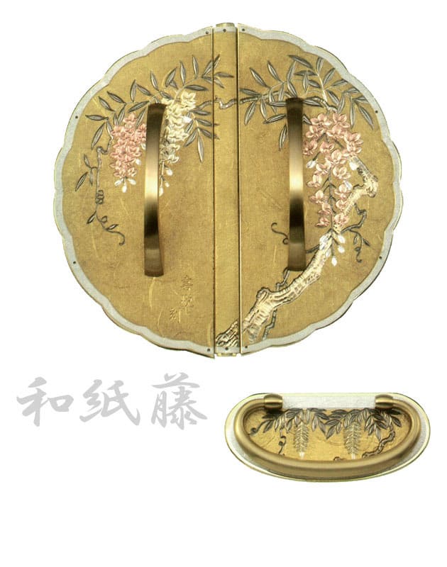 桐たんす金具【和紙 藤・金】
