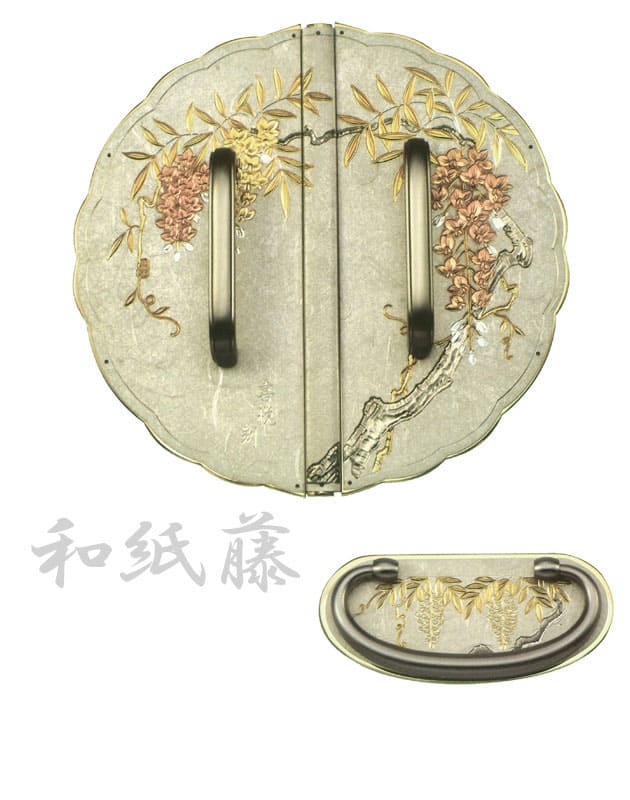 桐たんす金具【和紙 藤・銀】